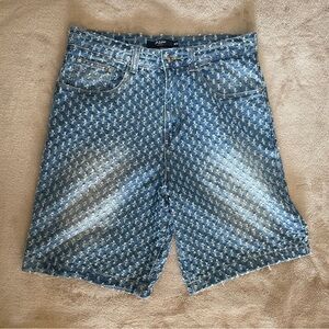 Jaded London Blue Distressed Jeans shorts Bermuda W32